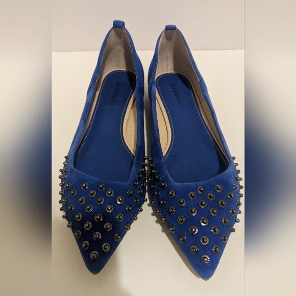 DIESEL ATOMIC BLONDIE Blue Flats - Picture 2 of 10